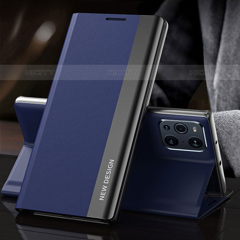 Handytasche Stand Schutzhülle Flip Leder Hülle L01 für Oppo Find X3 Pro 5G Blau