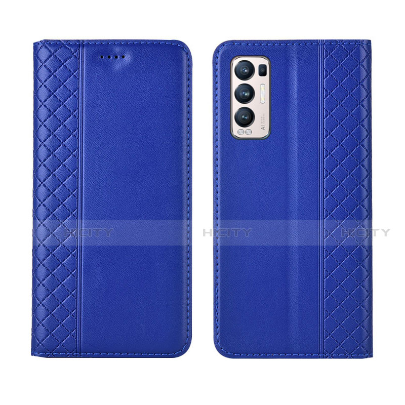 Handytasche Stand Schutzhülle Flip Leder Hülle L01 für Oppo Reno5 Pro+ Plus 5G Blau