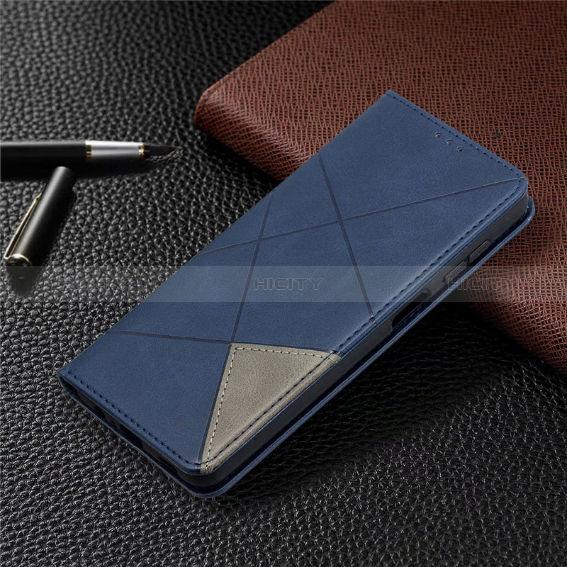 Handytasche Stand Schutzhülle Flip Leder Hülle L01 für Samsung Galaxy A12 Nacho Blau