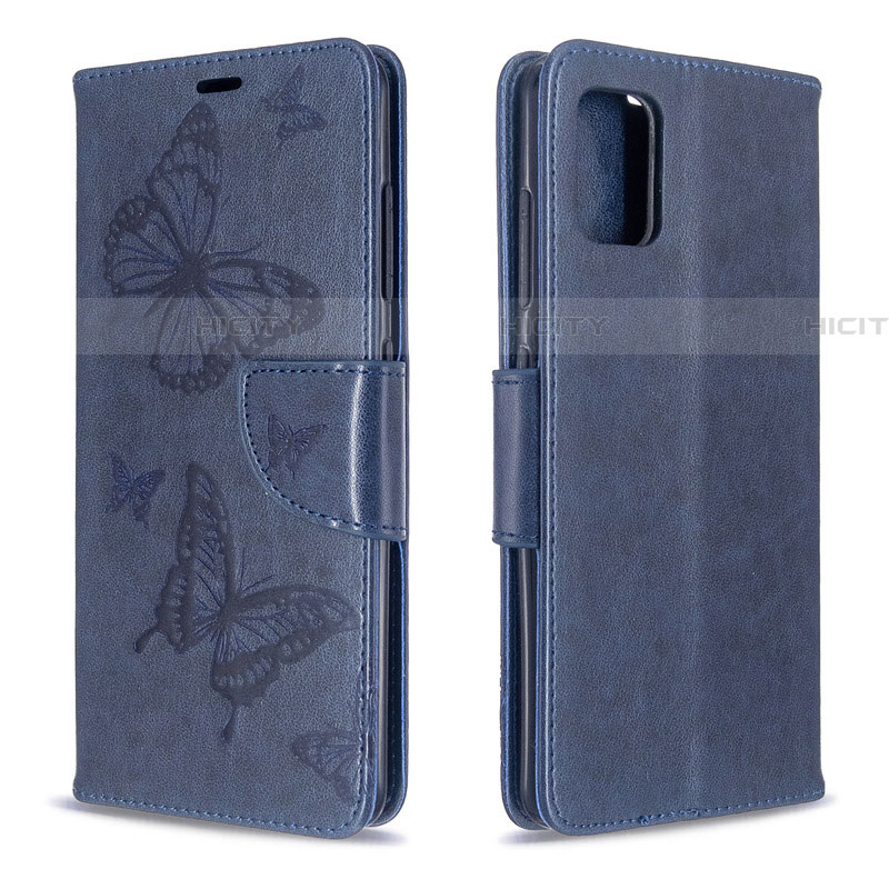 Handytasche Stand Schutzhülle Flip Leder Hülle L01 für Samsung Galaxy A51 5G Blau Plus