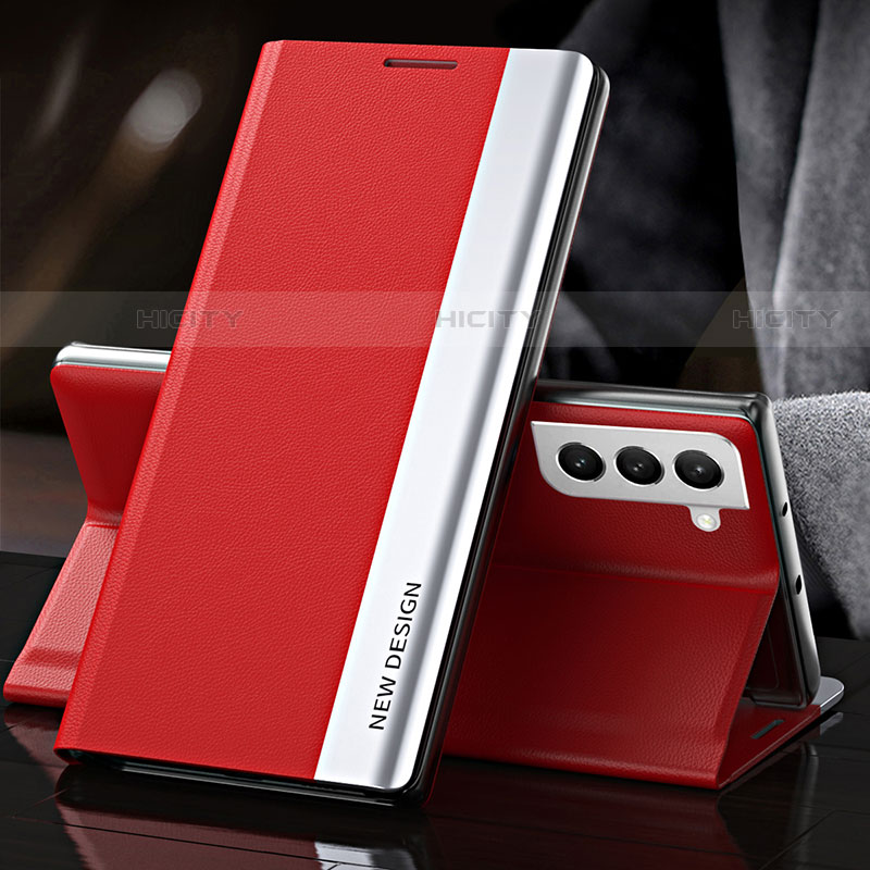 Handytasche Stand Schutzhülle Flip Leder Hülle L01 für Samsung Galaxy S21 FE 5G Rot