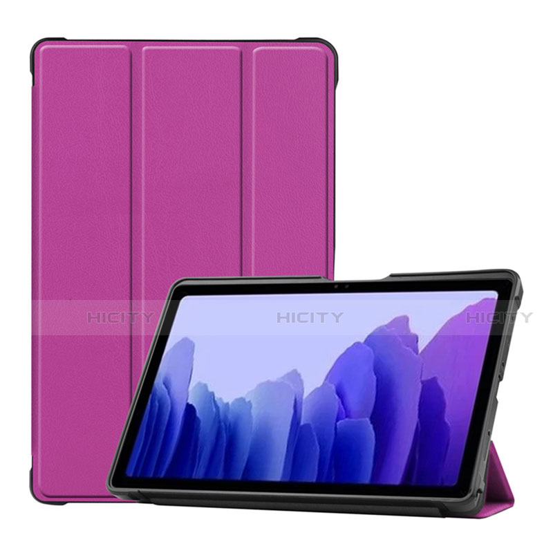 Handytasche Stand Schutzhülle Flip Leder Hülle L01 für Samsung Galaxy Tab A7 Wi-Fi 10.4 SM-T500 Violett Plus