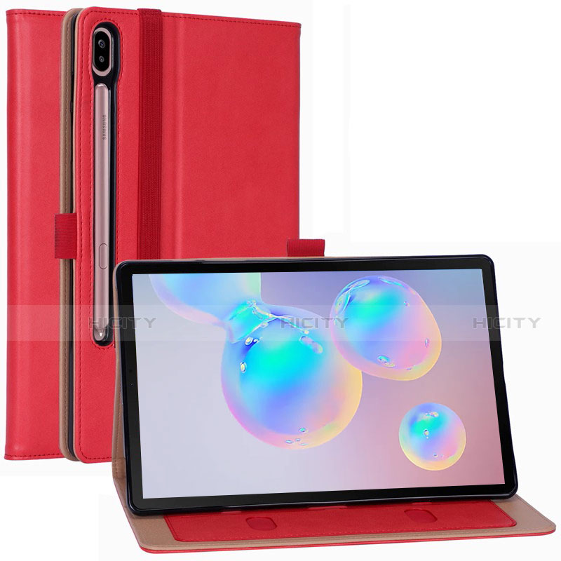 Handytasche Stand Schutzhülle Flip Leder Hülle L01 für Samsung Galaxy Tab S6 10.5 SM-T860 Rot