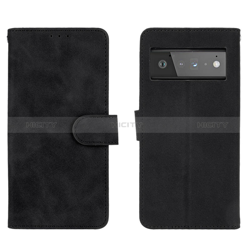 Handytasche Stand Schutzhülle Flip Leder Hülle L01Z für Google Pixel 6 5G Schwarz