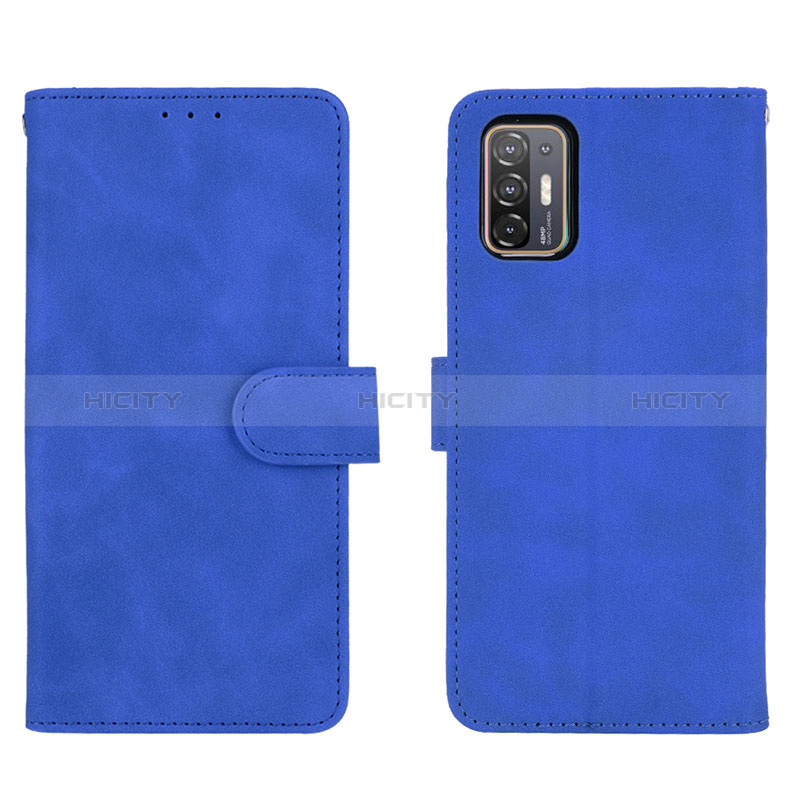 Handytasche Stand Schutzhülle Flip Leder Hülle L01Z für HTC Desire 21 Pro 5G Blau