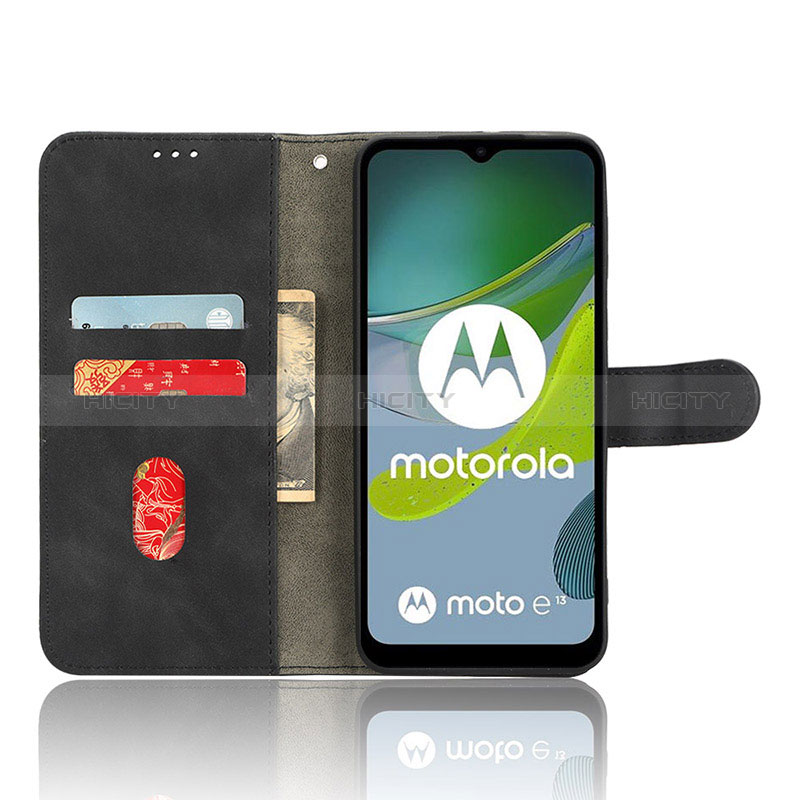 Handytasche Stand Schutzhülle Flip Leder Hülle L01Z für Motorola Moto E13