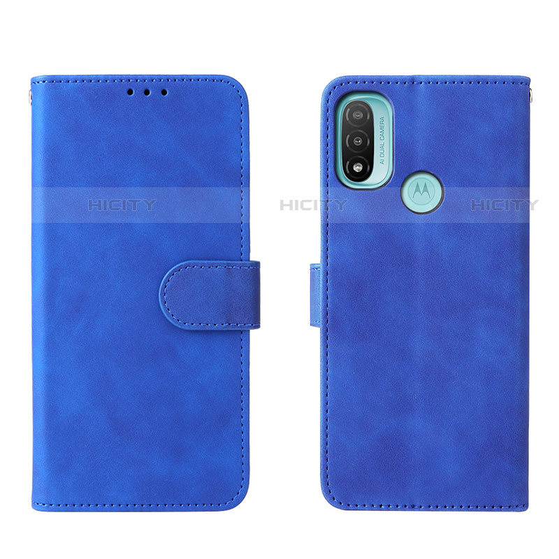 Handytasche Stand Schutzhülle Flip Leder Hülle L01Z für Motorola Moto E20 Blau