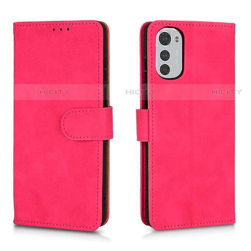 Handytasche Stand Schutzhülle Flip Leder Hülle L01Z für Motorola Moto E32s Pink Plus