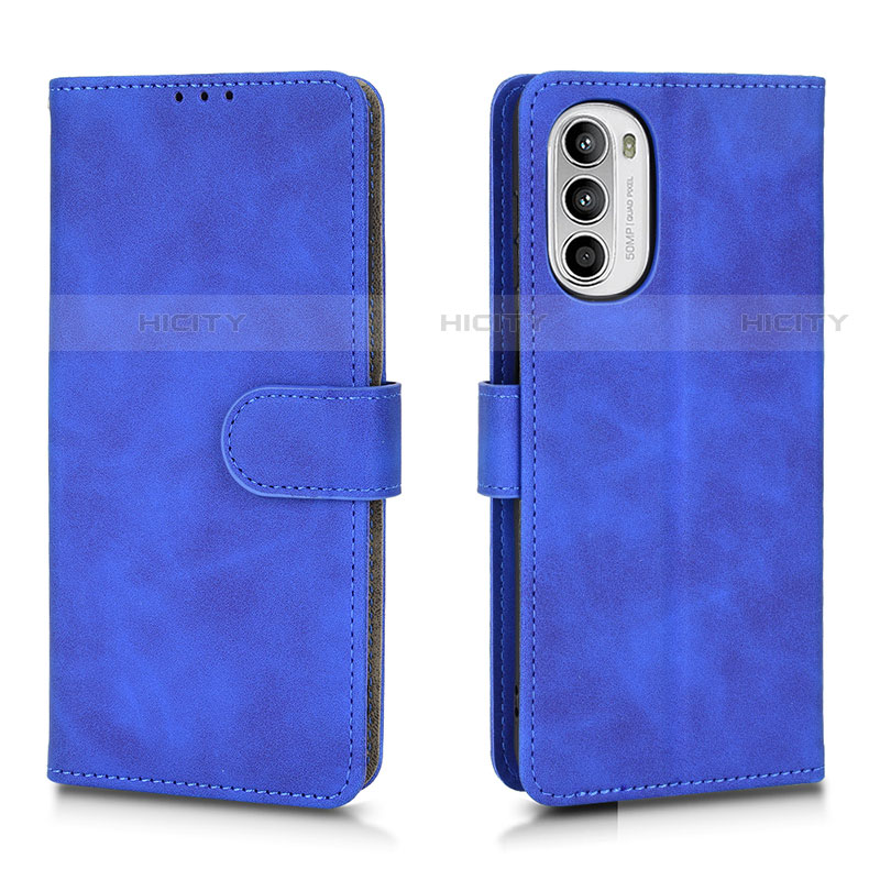 Handytasche Stand Schutzhülle Flip Leder Hülle L01Z für Motorola Moto Edge (2022) 5G Blau