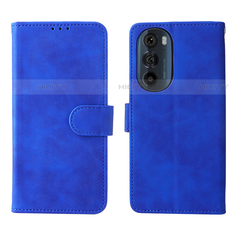 Handytasche Stand Schutzhülle Flip Leder Hülle L01Z für Motorola Moto Edge Plus (2022) 5G Blau Plus