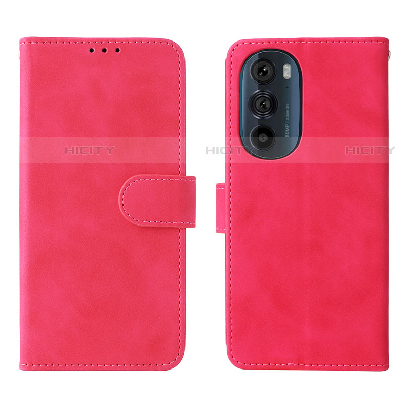 Handytasche Stand Schutzhülle Flip Leder Hülle L01Z für Motorola Moto Edge Plus (2022) 5G Pink