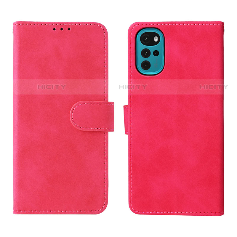 Handytasche Stand Schutzhülle Flip Leder Hülle L01Z für Motorola Moto G22 Pink