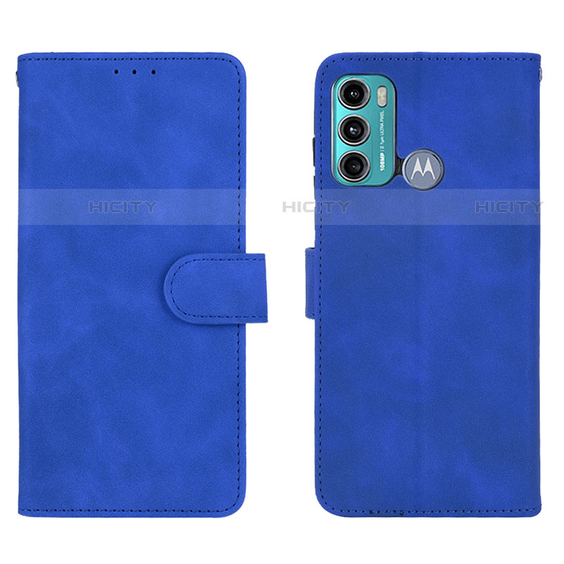 Handytasche Stand Schutzhülle Flip Leder Hülle L01Z für Motorola Moto G60 Blau Plus