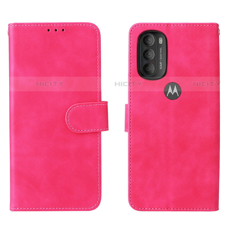 Handytasche Stand Schutzhülle Flip Leder Hülle L01Z für Motorola Moto G71 5G Pink