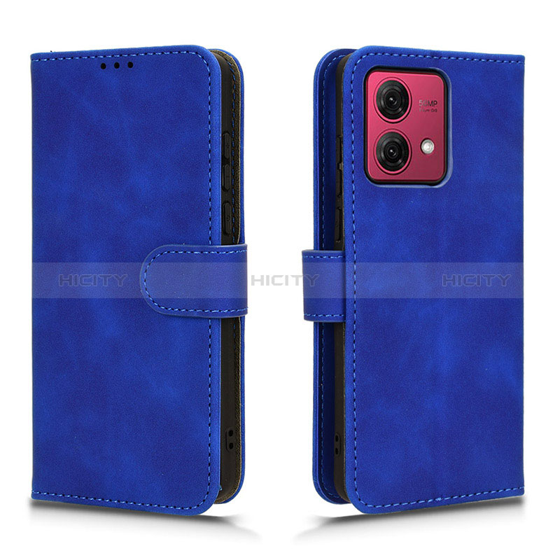 Handytasche Stand Schutzhülle Flip Leder Hülle L01Z für Motorola Moto G84 5G Blau