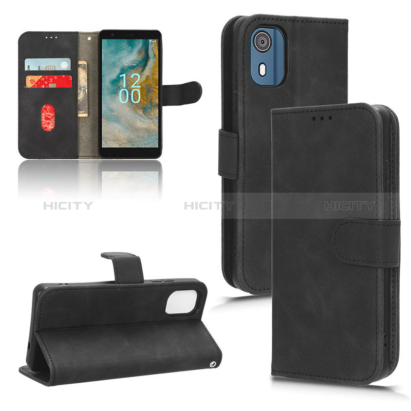 Handytasche Stand Schutzhülle Flip Leder Hülle L01Z für Nokia C02 groß