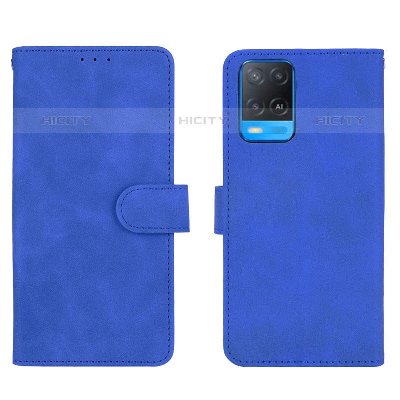 Handytasche Stand Schutzhülle Flip Leder Hülle L01Z für Oppo A54 4G Blau