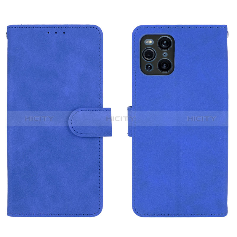 Handytasche Stand Schutzhülle Flip Leder Hülle L01Z für Oppo Find X3 5G Blau