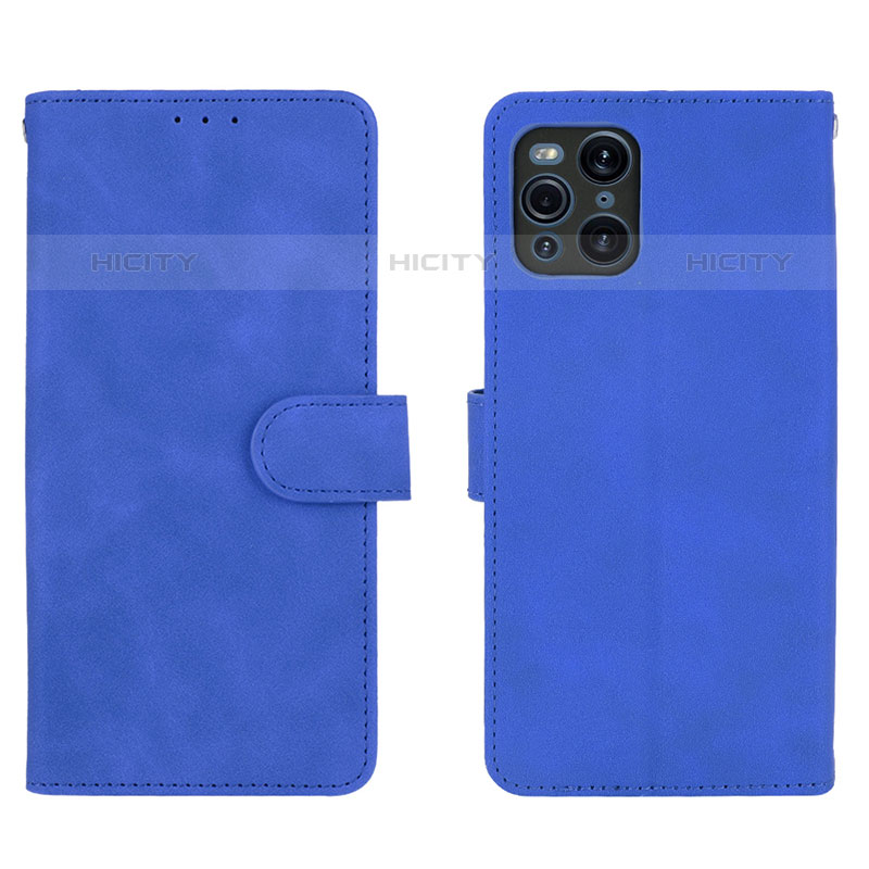 Handytasche Stand Schutzhülle Flip Leder Hülle L01Z für Oppo Find X3 Pro 5G Blau