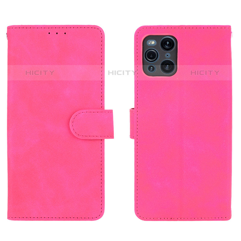 Handytasche Stand Schutzhülle Flip Leder Hülle L01Z für Oppo Find X3 Pro 5G Pink Plus