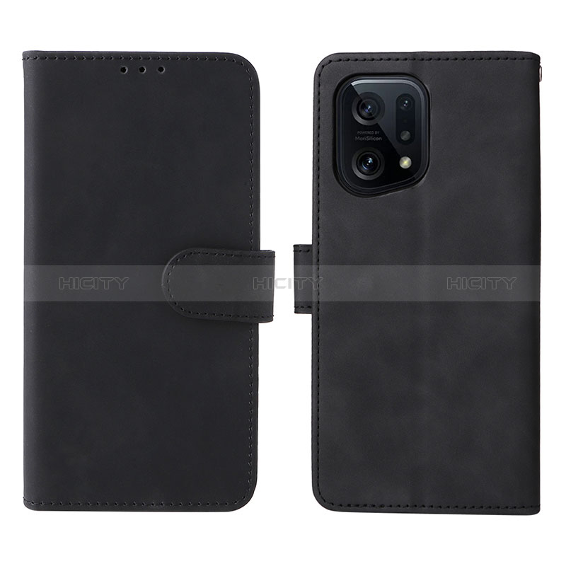 Handytasche Stand Schutzhülle Flip Leder Hülle L01Z für Oppo Find X5 5G Schwarz