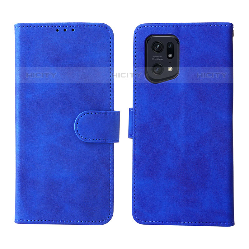 Handytasche Stand Schutzhülle Flip Leder Hülle L01Z für Oppo Find X5 Pro 5G Blau