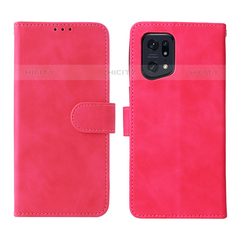 Handytasche Stand Schutzhülle Flip Leder Hülle L01Z für Oppo Find X5 Pro 5G Pink