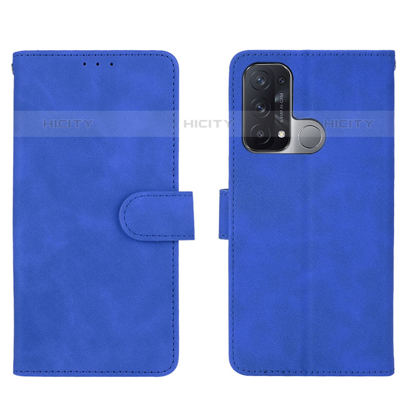 Handytasche Stand Schutzhülle Flip Leder Hülle L01Z für Oppo Reno5 A Blau