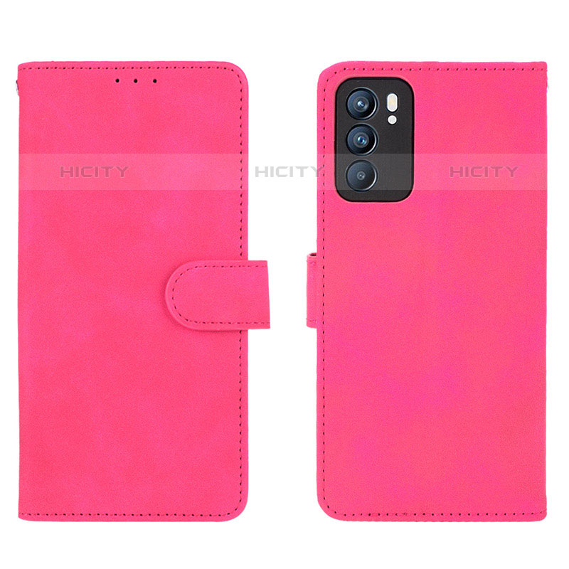 Handytasche Stand Schutzhülle Flip Leder Hülle L01Z für Oppo Reno6 5G Pink Plus