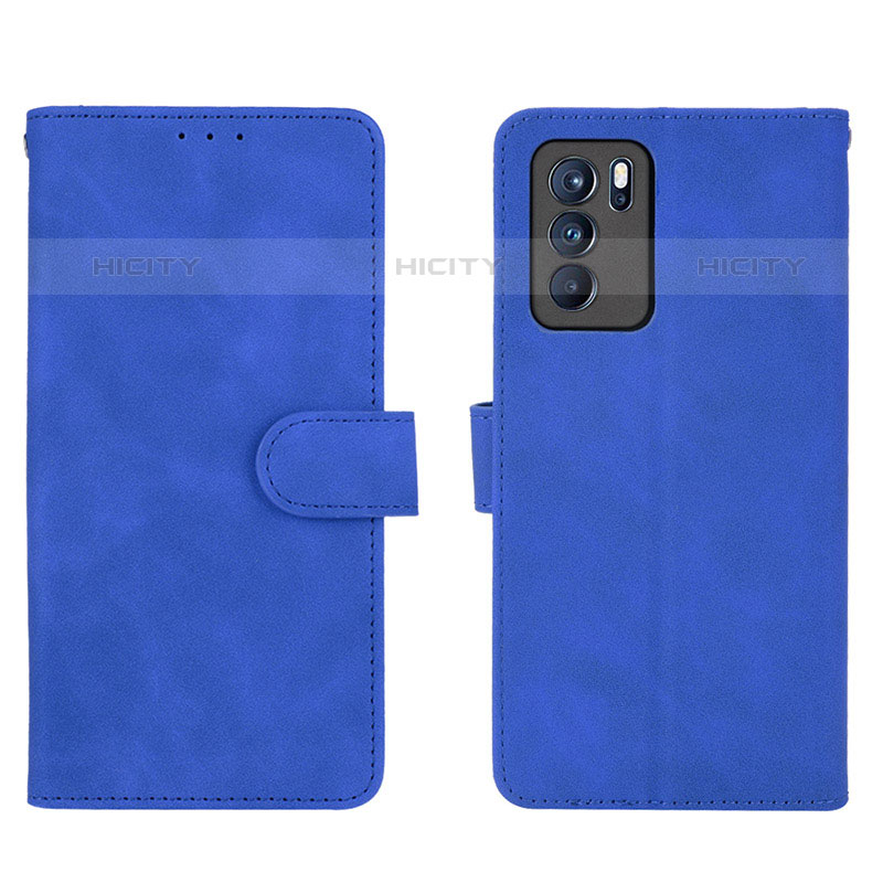 Handytasche Stand Schutzhülle Flip Leder Hülle L01Z für Oppo Reno6 Pro 5G India Blau