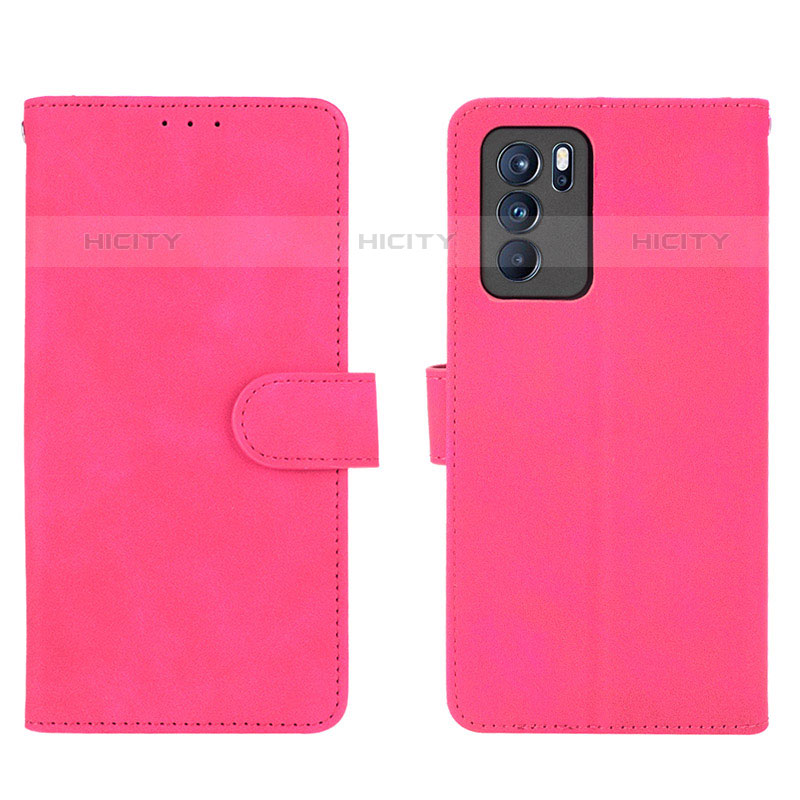 Handytasche Stand Schutzhülle Flip Leder Hülle L01Z für Oppo Reno6 Pro 5G India Pink Plus