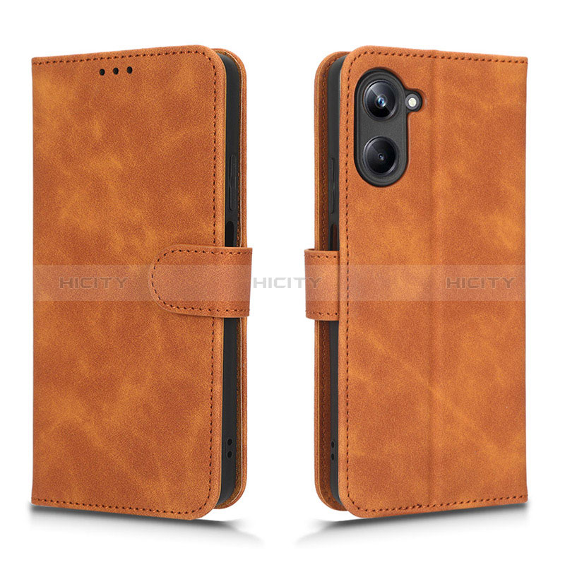 Handytasche Stand Schutzhülle Flip Leder Hülle L01Z für Realme 10 Pro 5G Braun