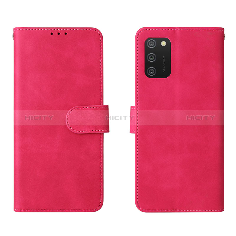 Handytasche Stand Schutzhülle Flip Leder Hülle L01Z für Samsung Galaxy A02s Pink