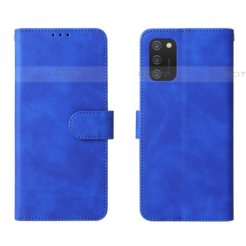 Handytasche Stand Schutzhülle Flip Leder Hülle L01Z für Samsung Galaxy A03s Blau Plus