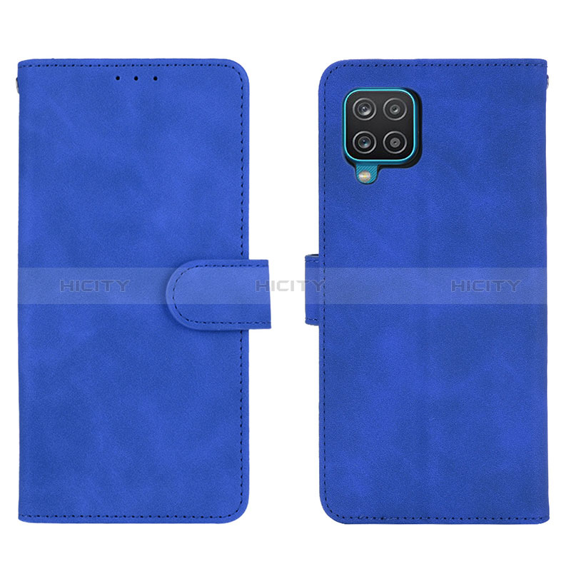 Handytasche Stand Schutzhülle Flip Leder Hülle L01Z für Samsung Galaxy A12 5G Blau Plus