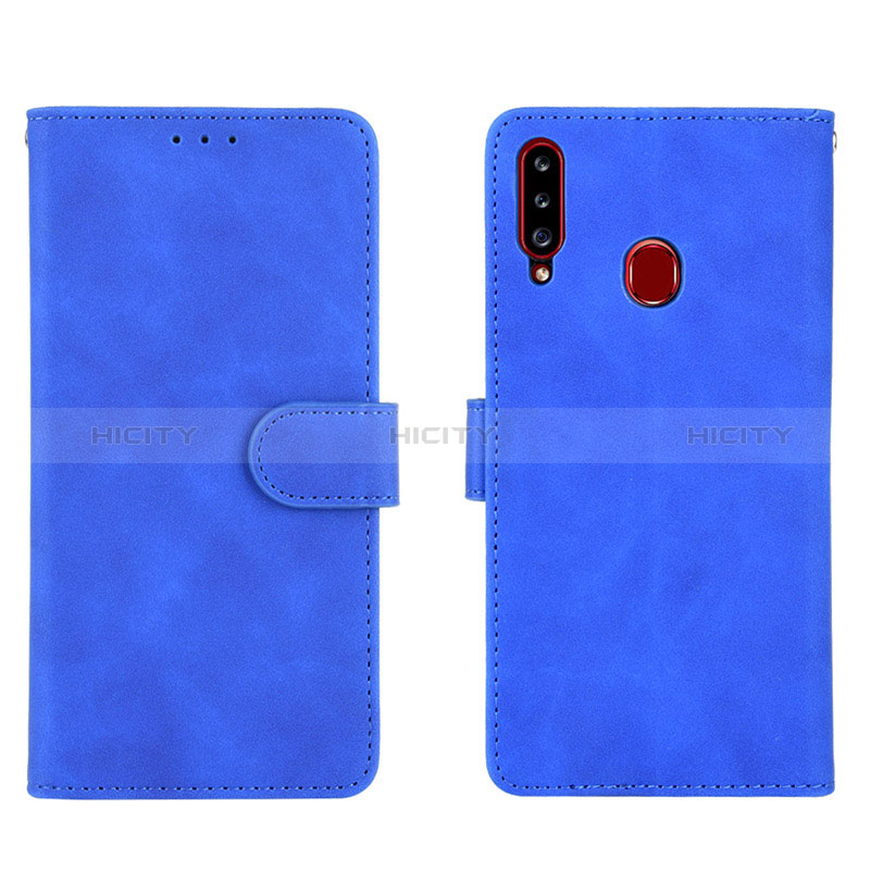 Handytasche Stand Schutzhülle Flip Leder Hülle L01Z für Samsung Galaxy A20s Blau Plus