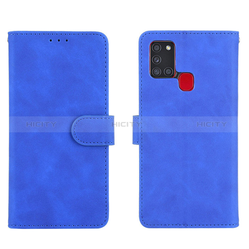 Handytasche Stand Schutzhülle Flip Leder Hülle L01Z für Samsung Galaxy A21s Blau