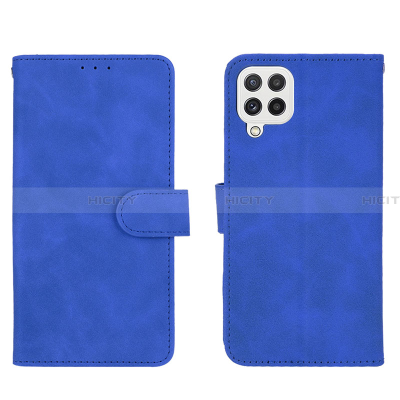 Handytasche Stand Schutzhülle Flip Leder Hülle L01Z für Samsung Galaxy A22 4G Blau Plus