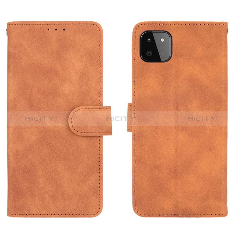 Handytasche Stand Schutzhülle Flip Leder Hülle L01Z für Samsung Galaxy A22s 5G Braun Plus