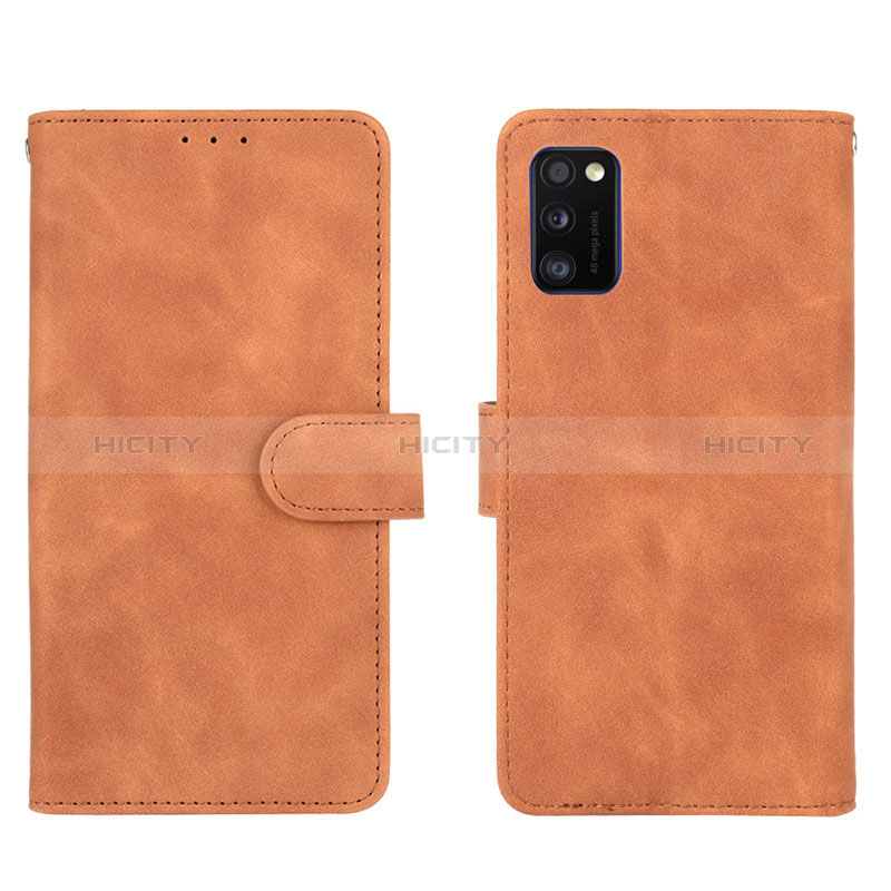 Handytasche Stand Schutzhülle Flip Leder Hülle L01Z für Samsung Galaxy A41 Braun