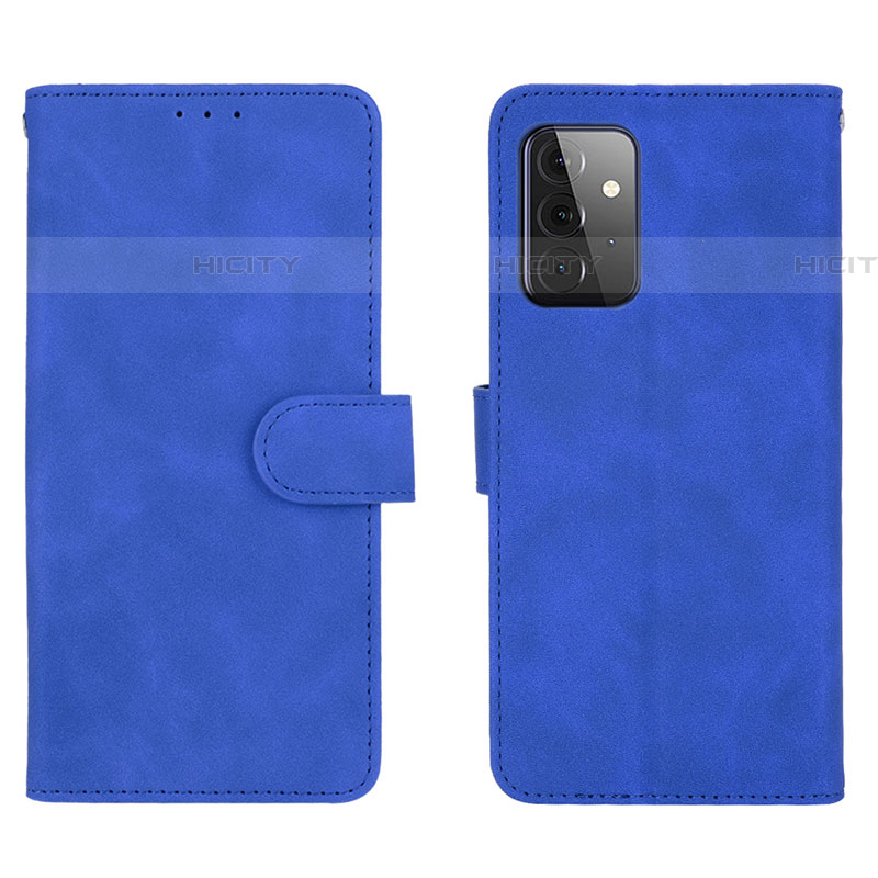 Handytasche Stand Schutzhülle Flip Leder Hülle L01Z für Samsung Galaxy A72 4G Blau Plus