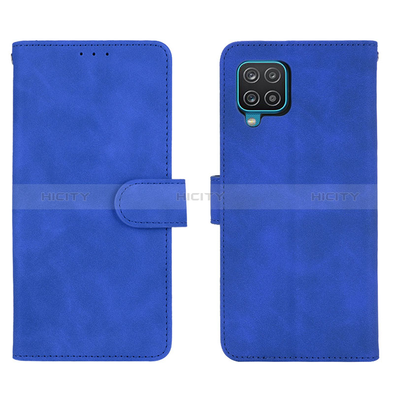 Handytasche Stand Schutzhülle Flip Leder Hülle L01Z für Samsung Galaxy F12 Blau Plus