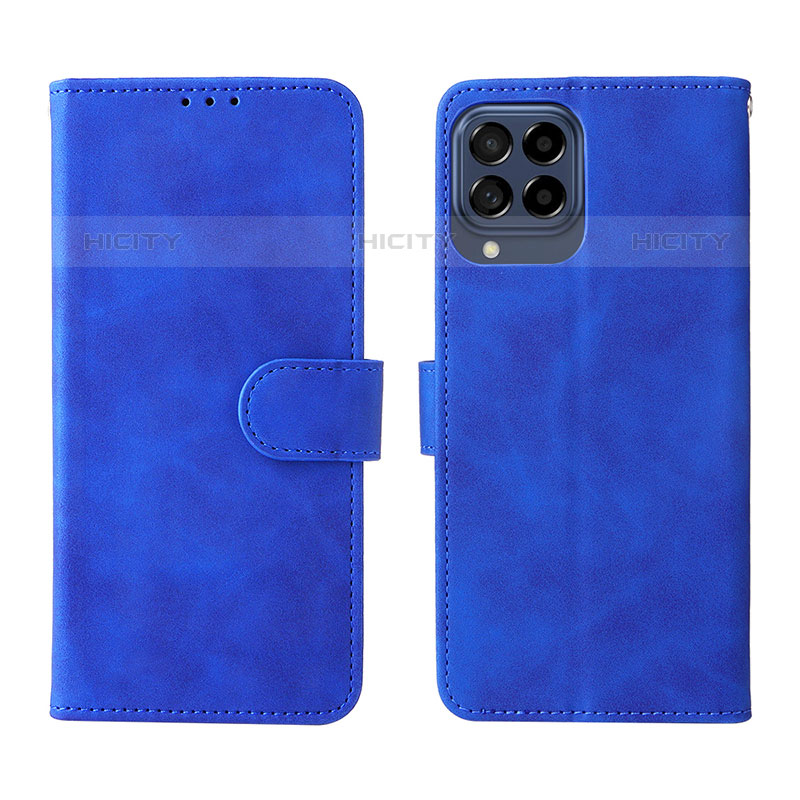 Handytasche Stand Schutzhülle Flip Leder Hülle L01Z für Samsung Galaxy M53 5G Blau