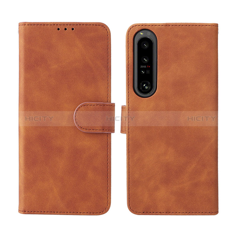 Handytasche Stand Schutzhülle Flip Leder Hülle L01Z für Sony Xperia 1 IV Braun Plus