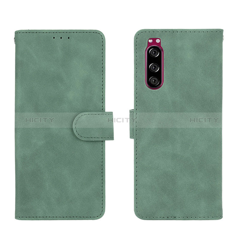 Handytasche Stand Schutzhülle Flip Leder Hülle L01Z für Sony Xperia 5 Grün Plus