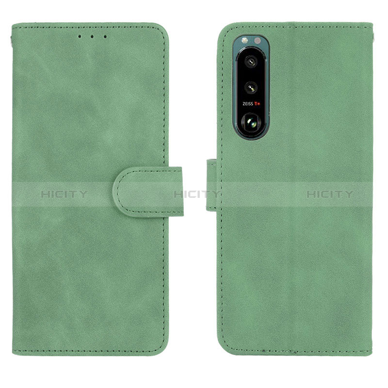 Handytasche Stand Schutzhülle Flip Leder Hülle L01Z für Sony Xperia 5 III Grün