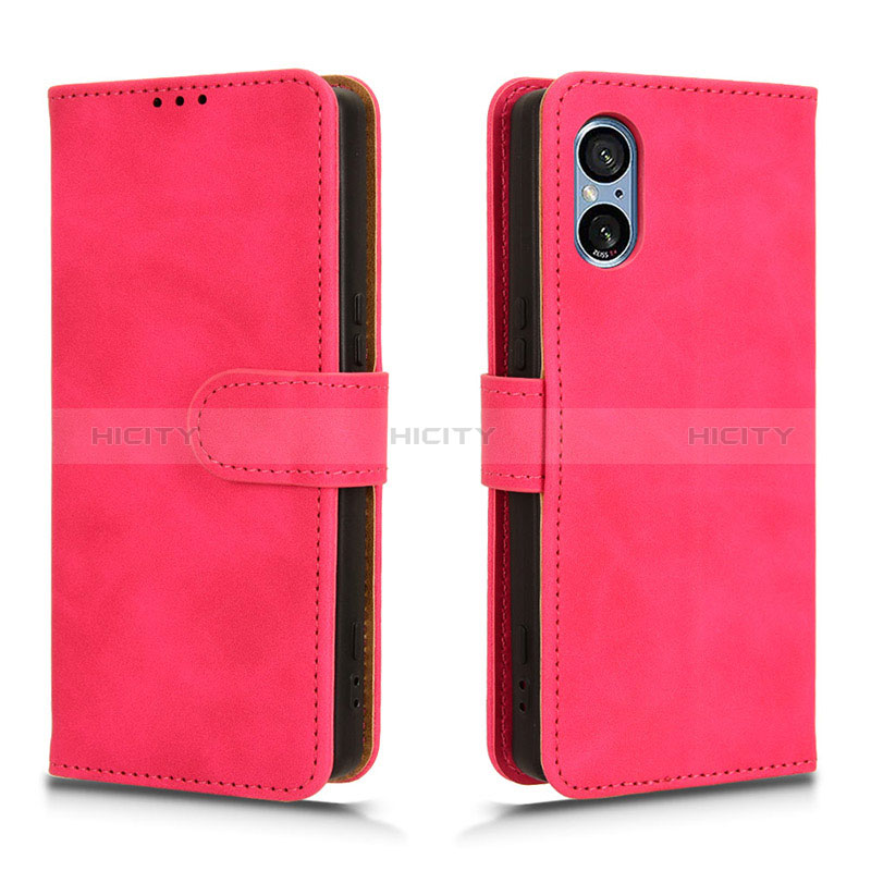 Handytasche Stand Schutzhülle Flip Leder Hülle L01Z für Sony Xperia 5 V Pink