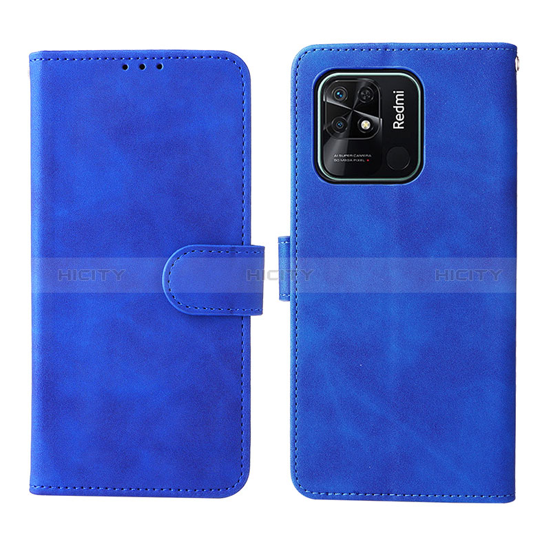 Handytasche Stand Schutzhülle Flip Leder Hülle L01Z für Xiaomi Redmi 10 India Blau