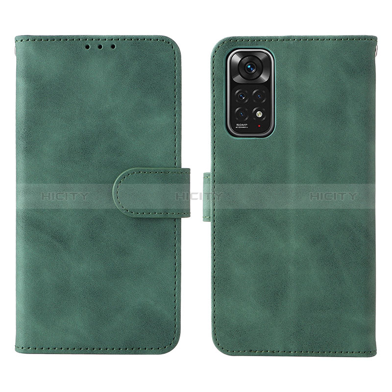 Handytasche Stand Schutzhülle Flip Leder Hülle L01Z für Xiaomi Redmi Note 11 4G (2022) Grün Plus