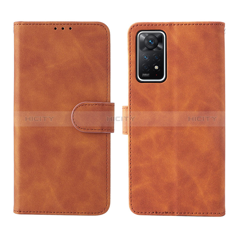 Handytasche Stand Schutzhülle Flip Leder Hülle L01Z für Xiaomi Redmi Note 11 Pro 4G Braun Plus